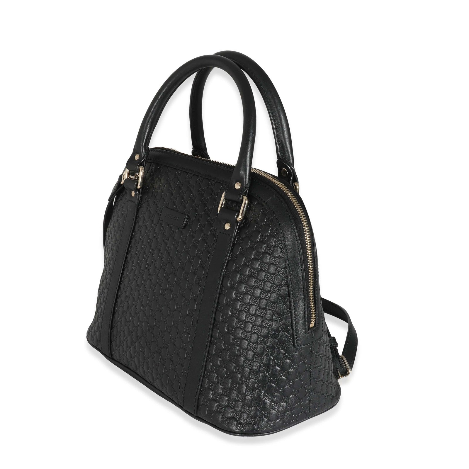 Gucci Black Microguccissima Medium Dome Satchel | AlmaBagz