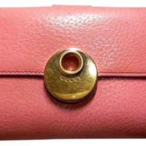 Gucci Pink Leather 'Eclipse' Style XL Gold Disk | AlmaBagz