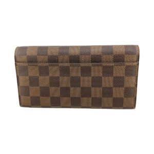 LOUIS VUITTON Long Wallet Purse N60114 Damier canvas Brown x pink Damier Rose Valerie | AlmaBagz