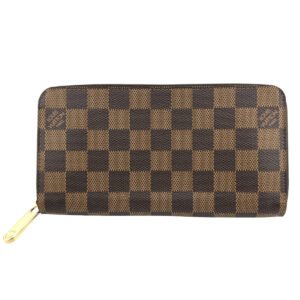 LOUIS VUITTON Long Wallet Purse N60015 Damier canvas Ebene Zip Around Damier Zippy wallet unisex(Unisex) Used | AlmaBagz