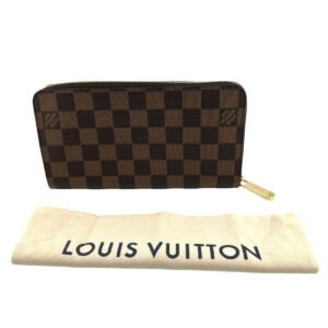 LOUIS VUITTON Long Wallet Purse N60015 Damier canvas Ebene Zip Around Damier Zippy wallet unisex(Unisex) Used | AlmaBagz