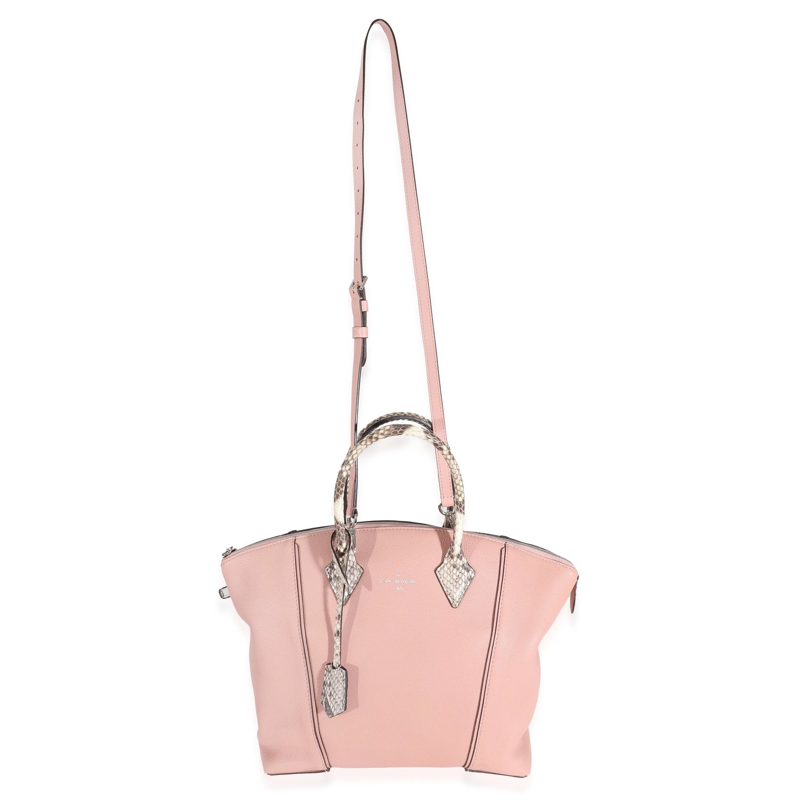 Louis Vuitton Python Trim Pink Leather Soft Lockit MM | AlmaBagz - Image 3