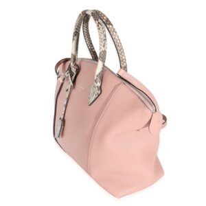 Louis Vuitton Python Trim Pink Leather Soft Lockit MM | AlmaBagz