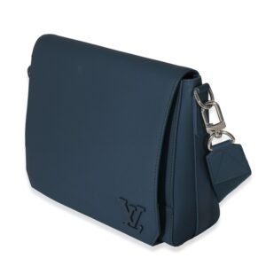 Louis Vuitton Blue Cowhide Aerogram Takeoff Messenger | AlmaBagz