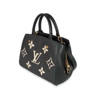 Louis Vuitton Black Beige Monogram Empreinte Montaigne BB | AlmaBagz