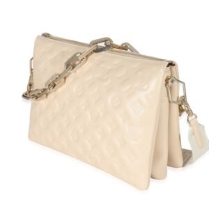 Louis Vuitton Cream Monogram Puffy Lambskin Coussin MM | AlmaBagz