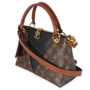 Louis Vuitton Black Leather Monogram Canvas V Tote BB | AlmaBagz
