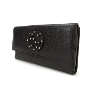 GUCCI Long Wallet Purse 231843 leather Dark brown Interlocking Women Used | AlmaBagz