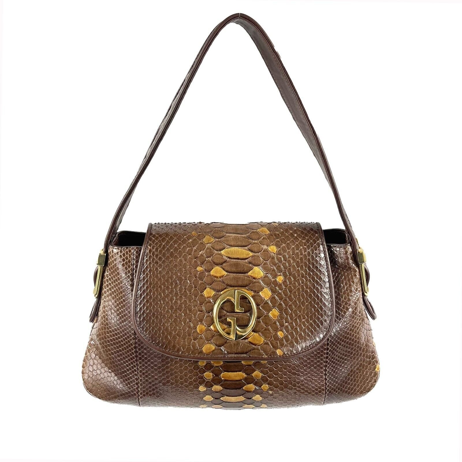 GUCCI - 1973 Python Metallic Accent Shoulder Bag | AlmaBagz - Image 8