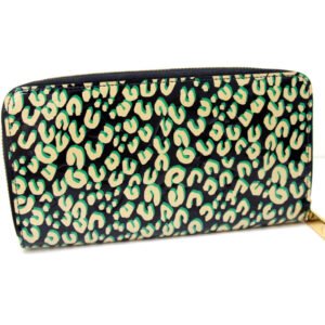 LOUIS VUITTON Long Wallet Purse M91475 Patent leather black Vernis Leopard Zippy wallet Women Used | AlmaBagz