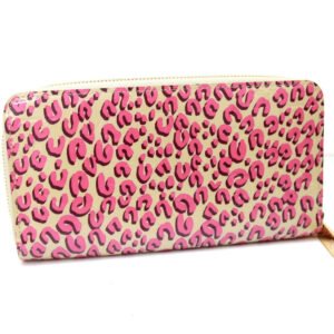 LOUIS VUITTON Long Wallet Purse M91476 Patent leather pink Vernis Leopard Zippy wallet Women Used | AlmaBagz