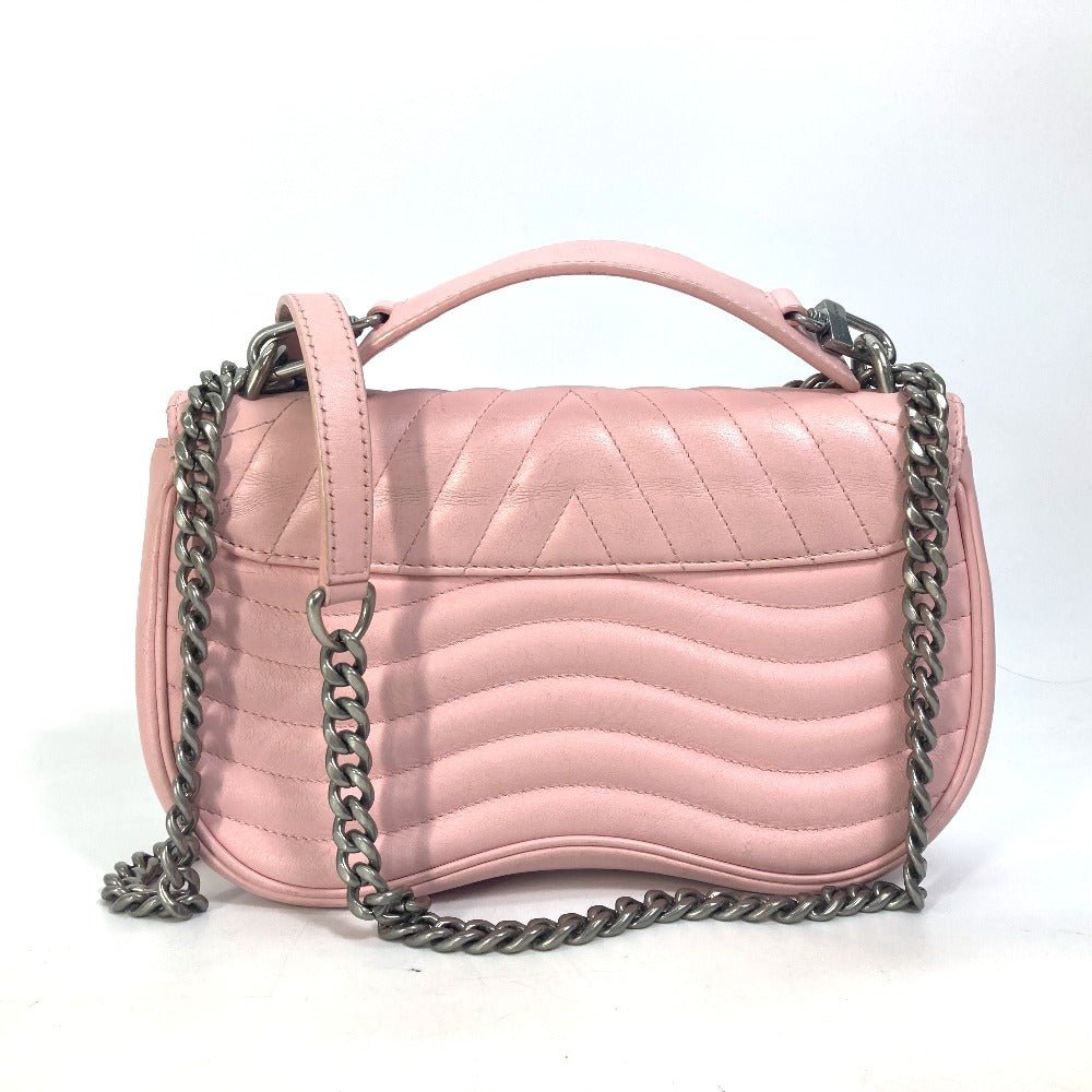 LOUIS VUITTON Shoulder Bag M51944 leather pink Crossbody New Wave Chain Bag MM | AlmaBagz