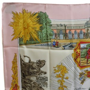 HERMES scarf silk pink SANSSOUCY Carre90 Women Used | AlmaBagz