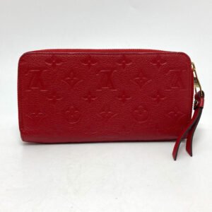 LOUIS VUITTON Long Wallet Purse M61865 Monogram Ann Platt Leather Red Monogram Ann Platt Zippy wallet unisex(Unisex) Used | AlmaBagz