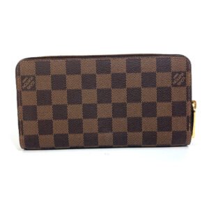 LOUIS VUITTON Long Wallet Purse N60046 Damier canvas Brown Damier Zippy wallet Women Used | AlmaBagz
