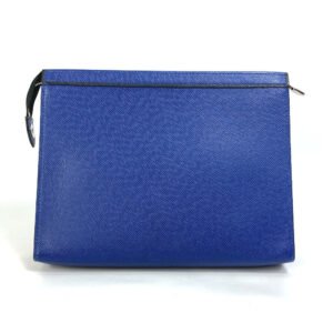 LOUIS VUITTON business bag M30575 Taiga Leather blue Taiga Pochette Voyage MM mens Used | AlmaBagz