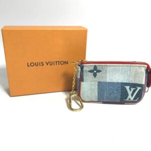 LOUIS VUITTON Coin case M68760 denim blue Monogram denim Micro pochette Accessoires Women Used | AlmaBagz