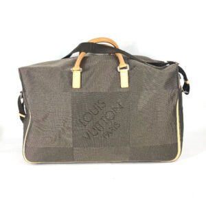LOUIS VUITTON Boston Duffel bag M93015 Damier Jean Canvas khaki Damier Jean Suvlan | AlmaBagz