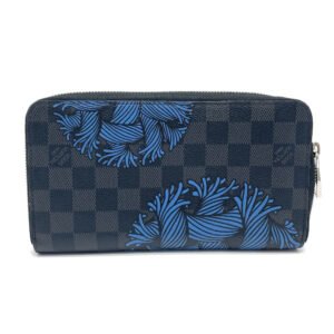 LOUIS VUITTON Long Wallet Purse N41683 Damier Grafitto Canvas Black x blue Damier Grafitte Christopher nemes mens Used | AlmaBagz