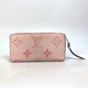 LOUIS VUITTON Long Wallet Purse M80403 Monogram Ann Platt Leather pink Monogram Empreinte by the Pool Zippy wallet Women Used | AlmaBagz