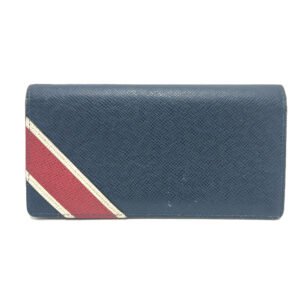 LOUIS VUITTON Long Wallet Purse M64010 Taiga Leather blue Taiga Stripe Portefeuille Brother mens(Unisex) Used | AlmaBagz