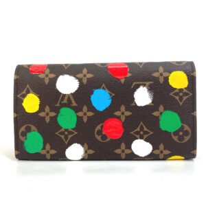 LOUIS VUITTON Long Wallet Purse M81980 Monogram canvas Brown LVxYK Yayoi Kusama Monogram Portefeuille Sarah NM Women Used | AlmaBagz