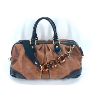 LOUIS VUITTON Boston Duffel bag M95299 Leather / patent leather Brown Monogram emboss Stephen Women Used | AlmaBagz