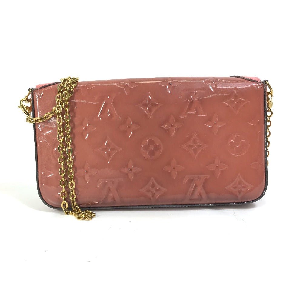 LOUIS VUITTON Shoulder Bag M62767 Patent leather pink Monogram Vernis Pochette Felice Women Used | AlmaBagz