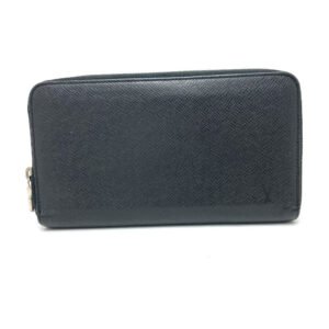 LOUIS VUITTON Long Wallet Purse M30056 Taiga Leather black Zippy Organizer NM | AlmaBagz