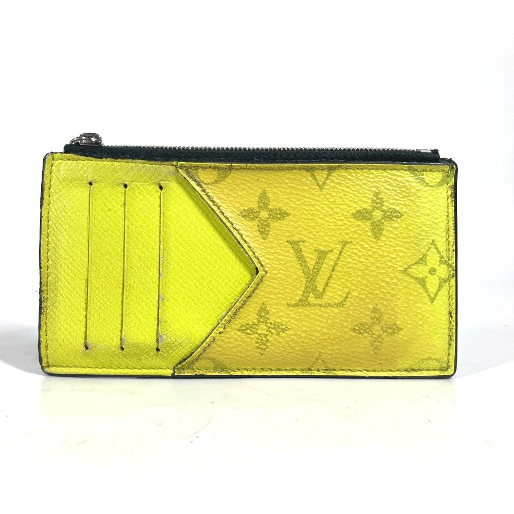 LOUIS VUITTON Coin case M30950 Taiga Leather, Monogram Canvas yellow Taigalama Coin card holder | AlmaBagz