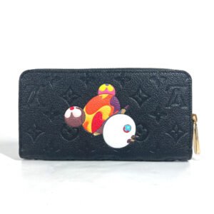 LOUIS VUITTON Long Wallet Purse M14160 Monogram Ann Platt Leather black LV × TM Zippy wallet | AlmaBagz