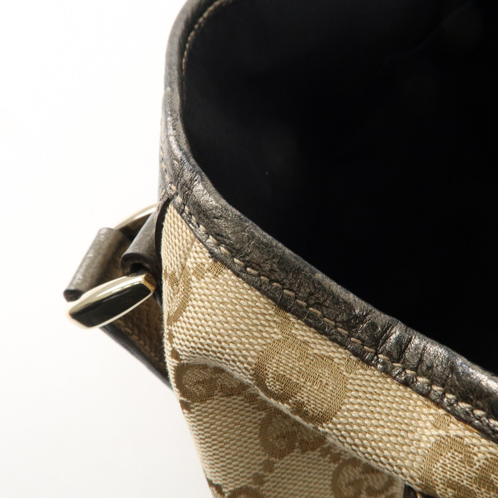 GUCCI Abbey GG Canvas Leather Tote Hand Bag Beige 130736 | AlmaBagz - Image 15