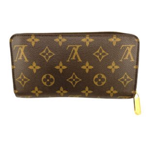 LOUIS VUITTON Long Wallet Purse M41895 Monogram canvas Brown x fuchsia Zip Around Monogram Zippy wallet Women Used | AlmaBagz