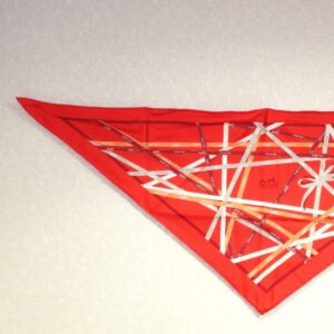 HERMES scarf silk Orange triangle Pointe Pointe Women Used | AlmaBagz
