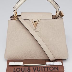 Louis Vuitton Capucines BB Taurillon Leather Python Galet Gray | AlmaBagz