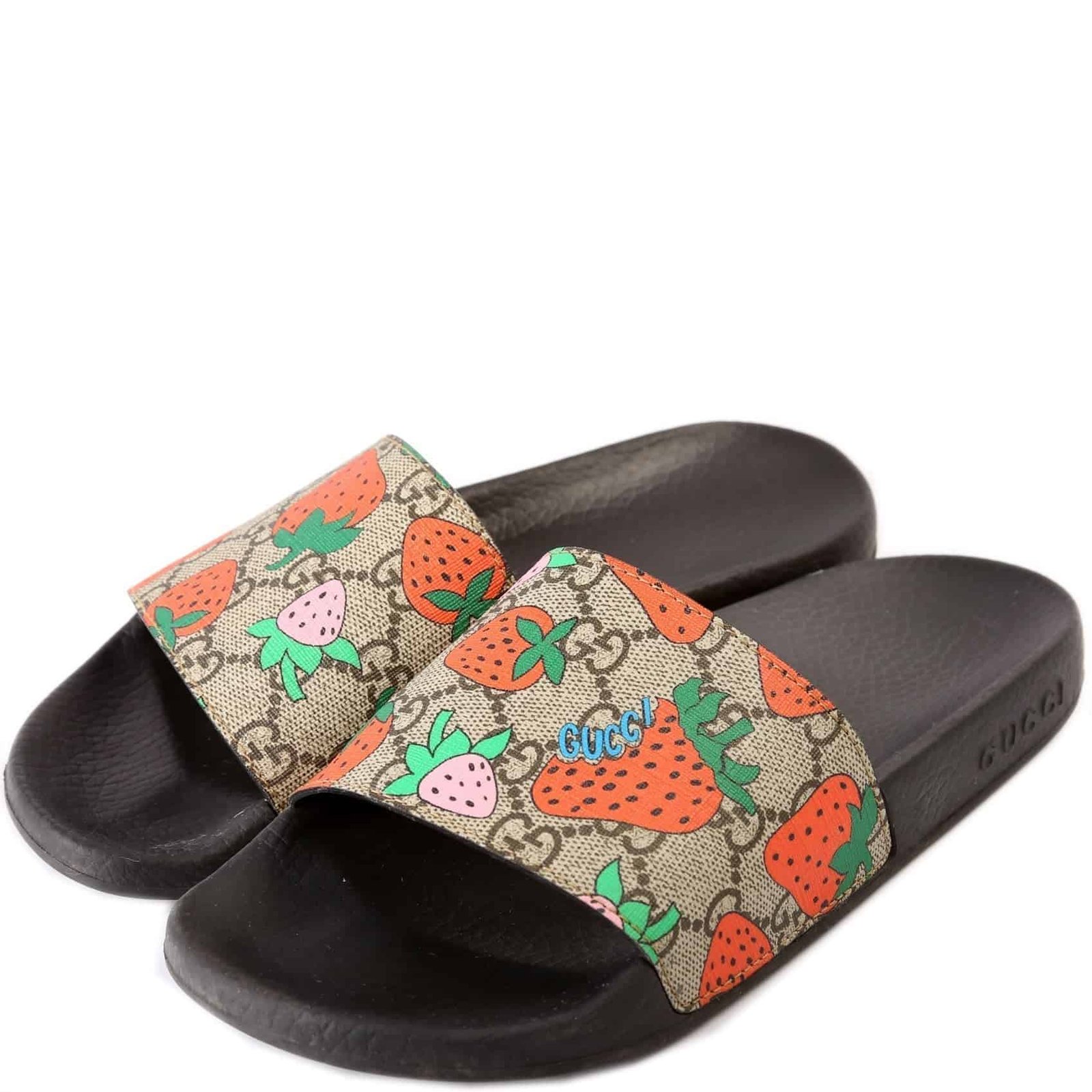 Gucci Strawberry Slides Size 37 | AlmaBagz