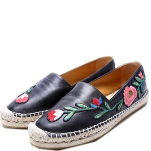 Gucci Flower Embroidered Espadrilles Size 39.5 | AlmaBagz