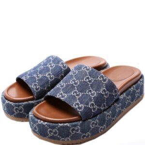 Gucci Denim Platform Slides Size 39 | AlmaBagz