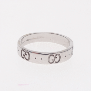 Gucci 18K White Gold Icon Band Small Ring | AlmaBagz