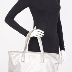 Gucci GG Imprime Tote Silver PVC | AlmaBagz