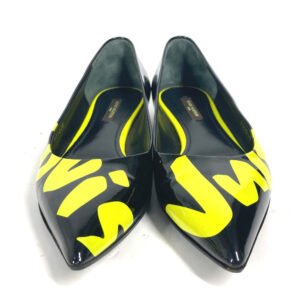 LOUIS VUITTON pumps Enamel / leather yellow Petanko Graffiti logo 36 | AlmaBagz