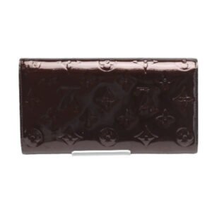 LOUIS VUITTON Long Wallet Purse M93524 Monogram Vernis Amarrant Long wallet with 2-fold zipper Vernis Portefeuille Sarah Women Used | AlmaBagz