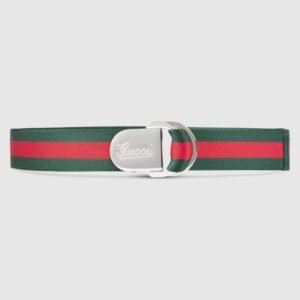 Gucci Web Belt with Gucci Buckle in Green | AlmaBagz