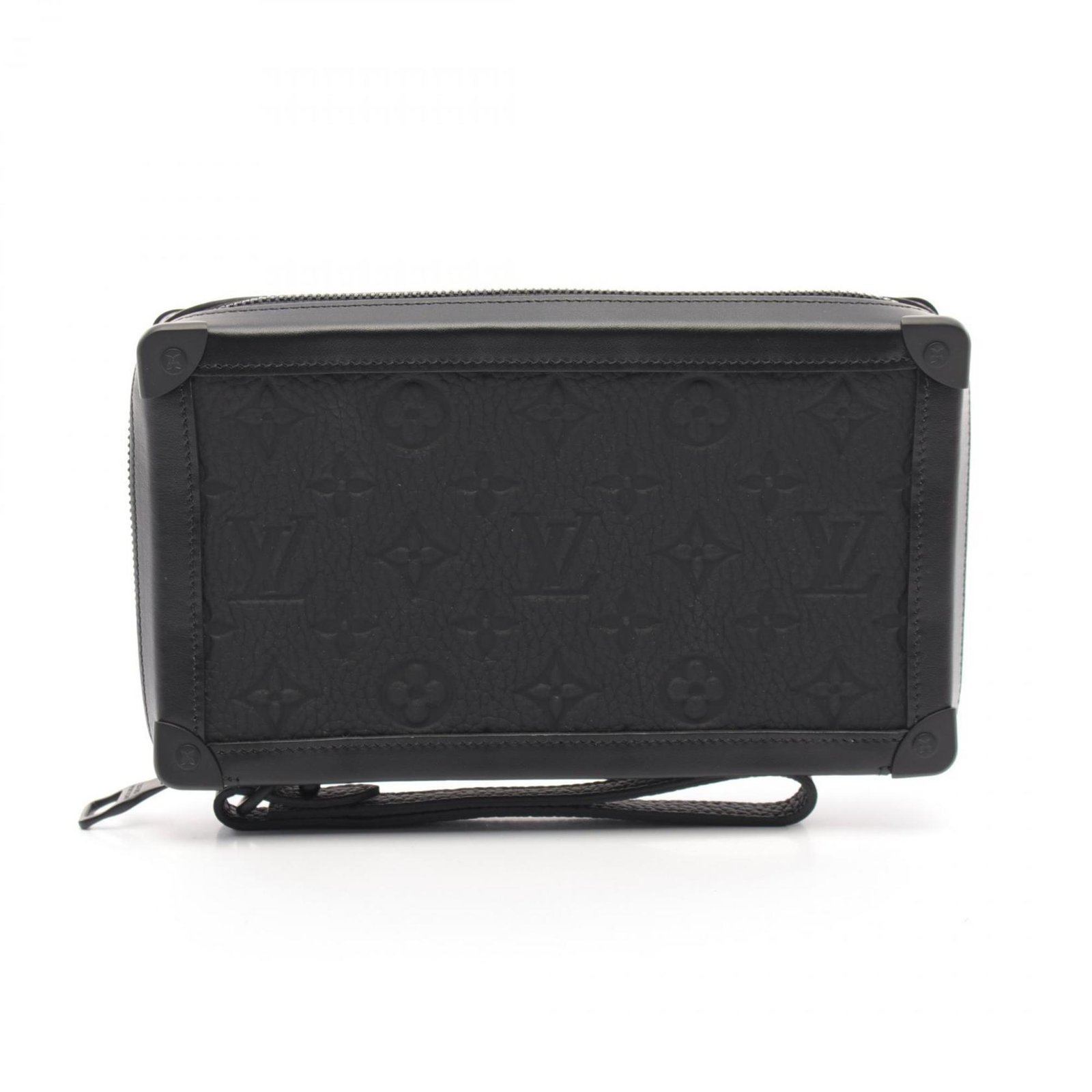 Louis Vuitton Noir Leather Clutch Bag | AlmaBagz