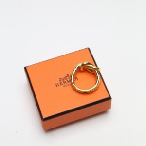 HERMES Scarf ring Other gold Ring No. 20 Accessories With Box Women Used | AlmaBagz