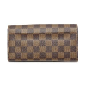 LOUIS VUITTON Long Wallet Purse N60114 Damier canvas Brown x pink Portefeuille Sara Damier Rose Valerie Women Used | AlmaBagz