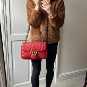 Gucci GG Hibiscus Red Marmont Medium Shoulder Bag (RRP £2,340) | AlmaBagz