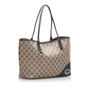 Gucci New Britt Brown GG Canvas | AlmaBagz
