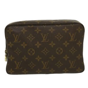 Louis Vuitton Brown Canvas Trousse de Toilette clutch bag | AlmaBagz