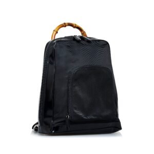 Gucci Bamboo Backpack Black Nylon Canvas | AlmaBagz